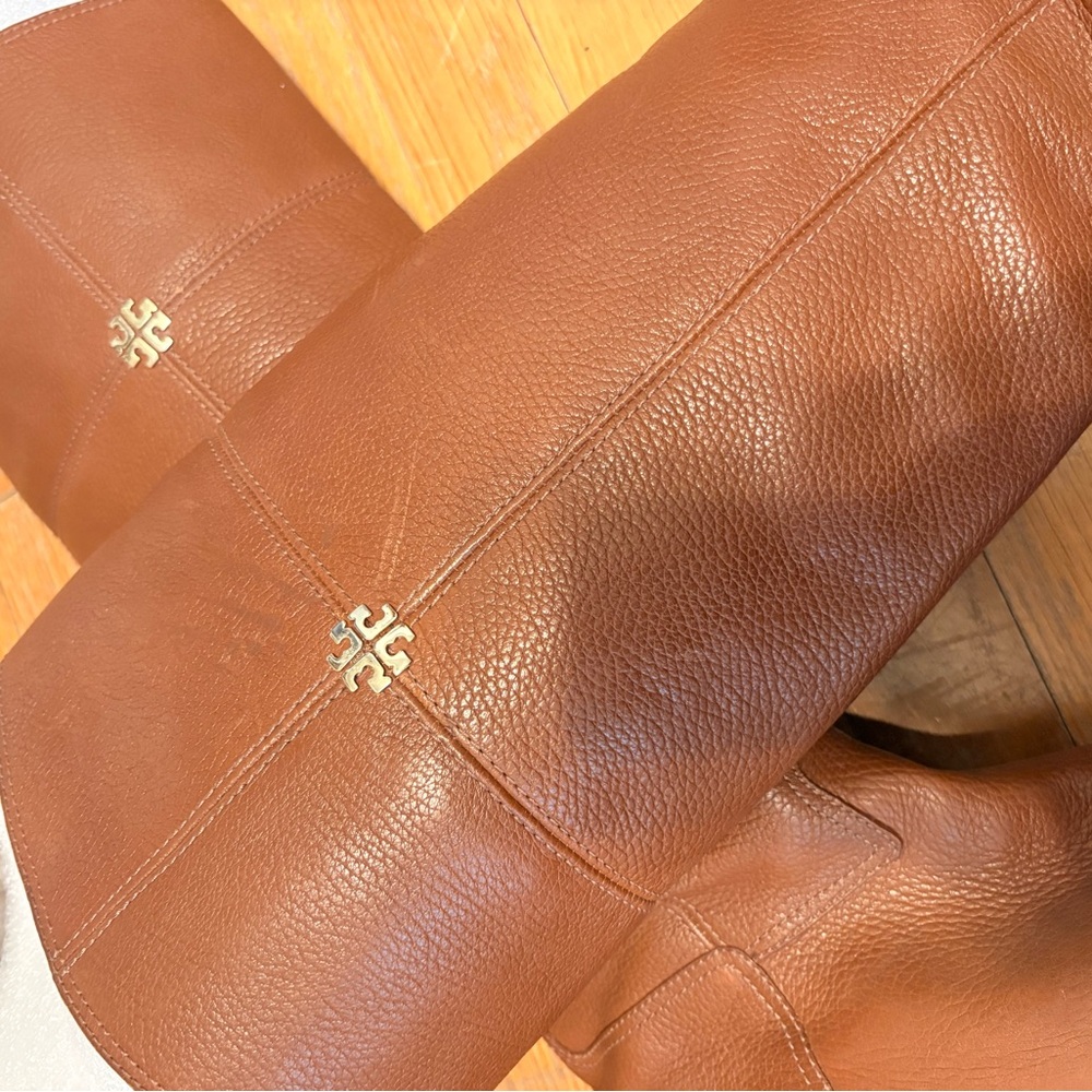 Tory Burch Tan Leather Riding Boots
